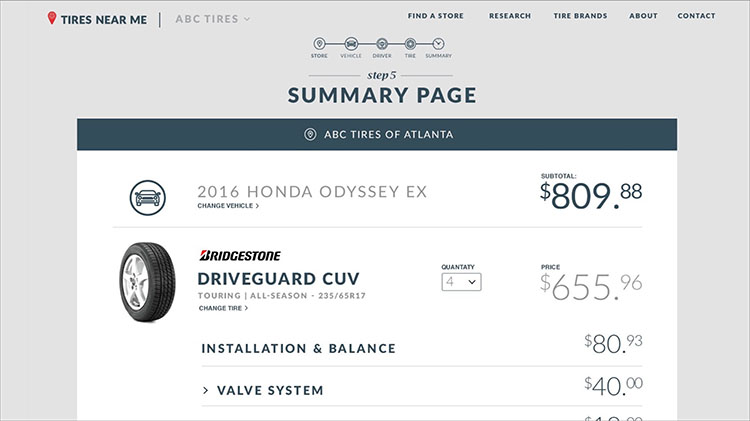 BridgestoneTire desktop appointment scheduling
